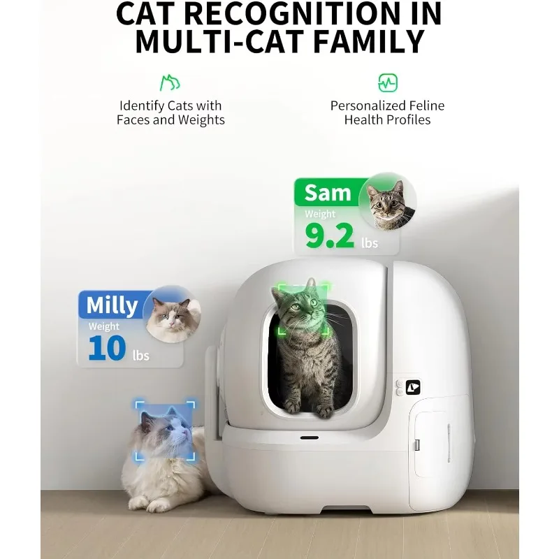 PETKIT 2025 PUROBOT MAX- P-RO AI- Self-Cleaning C-at Box 210° Wide Angle Lens 5G&2.4G WiFi/App Control for Cats