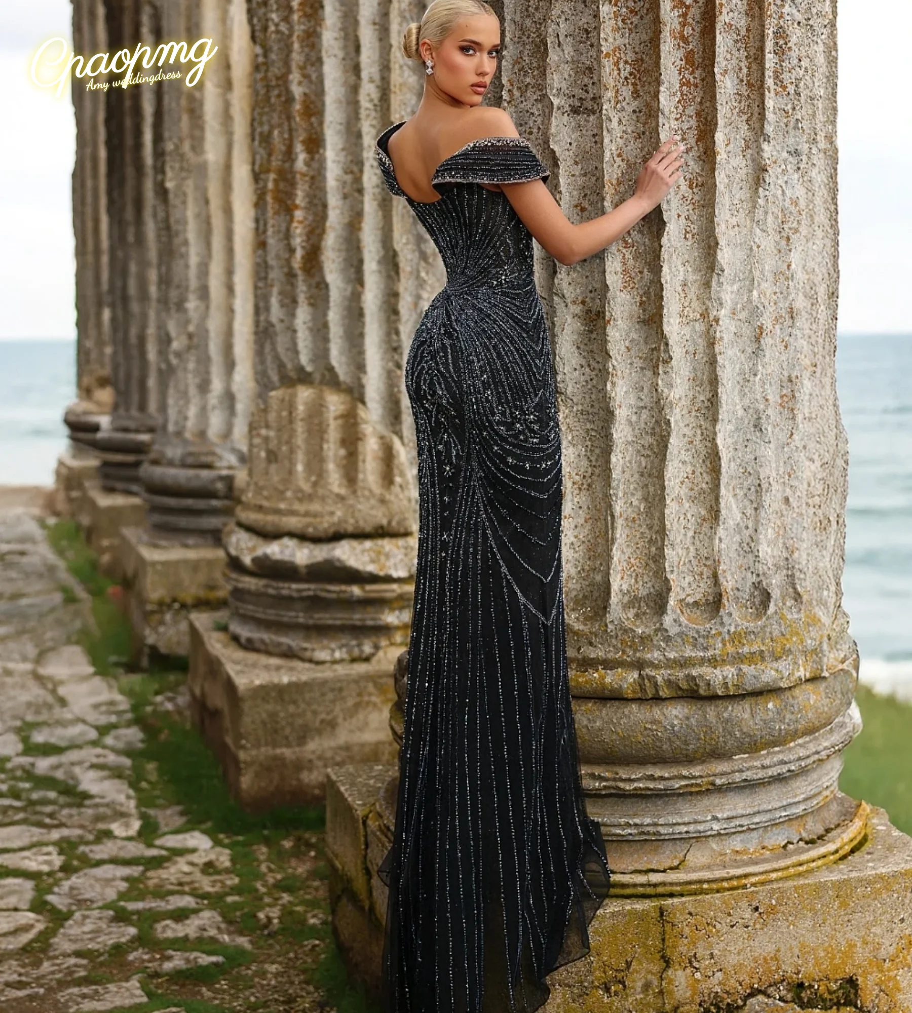 맞춤형 스위트하트 칼라 민소매 머메이드 럭셔리 여성 이브닝 드레스 반짝이는 맥시 드레스 특별한 날을 위한 럭셔리 드레스