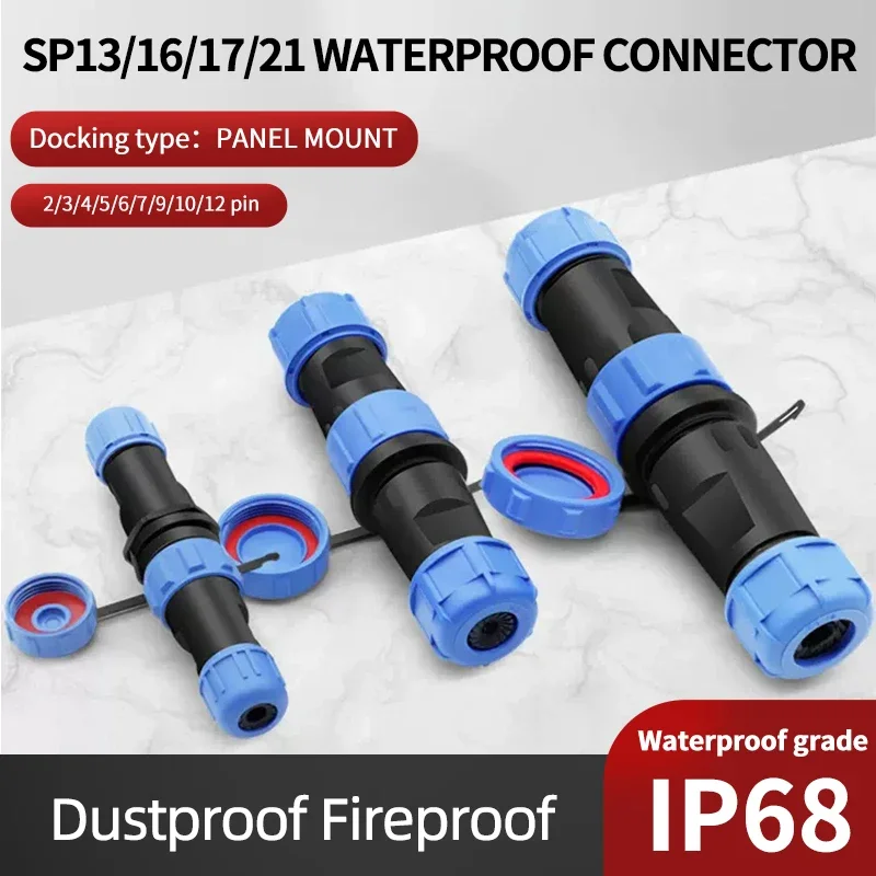 SP/13/16/17/20/21 SD13 Docking Aviation Plug And Socket Connector  2/3/4/5/6/7/9/12 PIN Male Female Waterproof, Dustproof  IP68