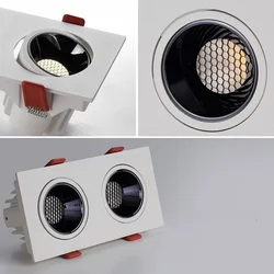 Recessed Dimmable Ceiling Lamp LED Spot lights COB Anti-Glare Downlight For Home Office Store Indoor