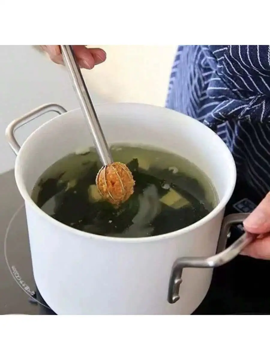 Cuchara mezcladora de salsa miso de acero inoxidable 304, batidor de doble cabezal para medir y mezclar, batidor de salsa líquida para huevos, 1 ud.