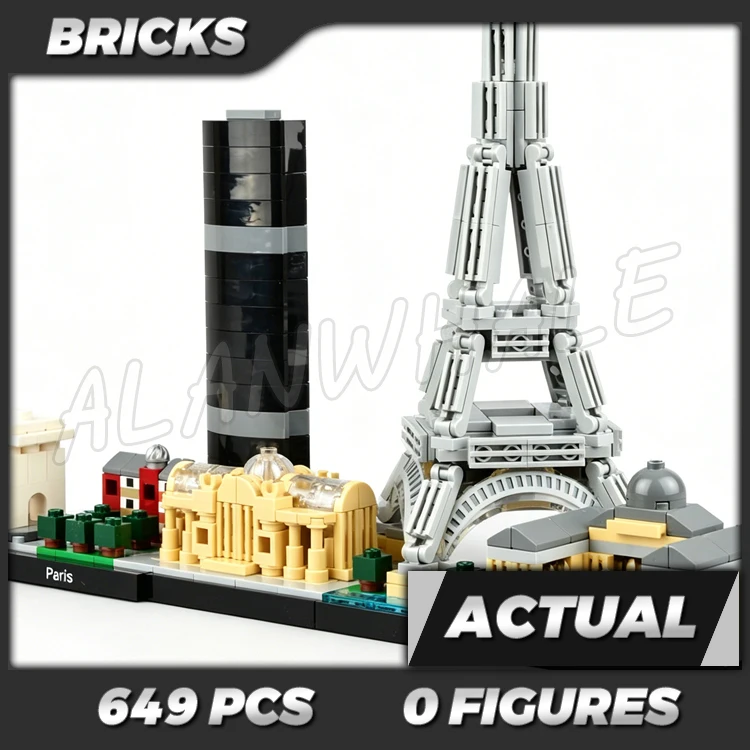 

649pcs Architecture Skyline Pairs Eiffel Tower Grand Palais Arc de Triomphe 20044 Building Block toys Compatible With Bricks