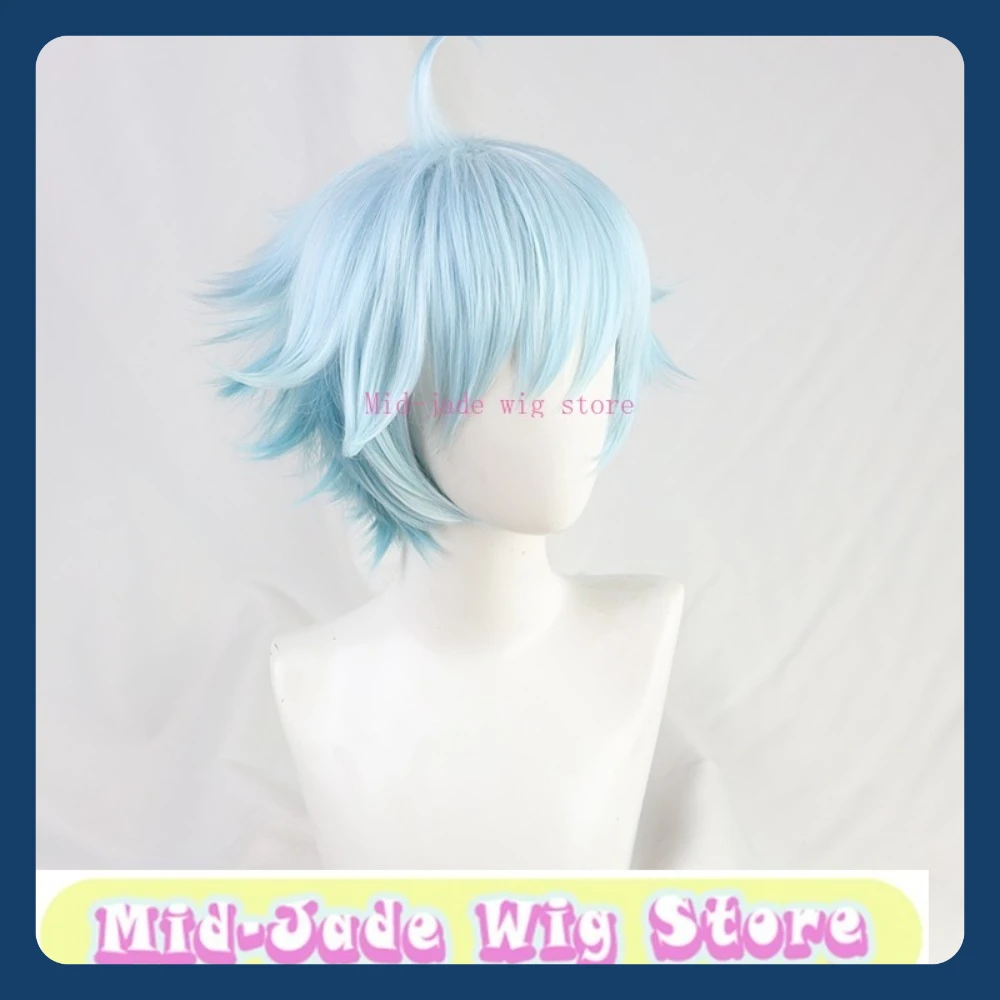 

Genxin Impact Chongyun Cosplay Wig Short Hair Anti Curling Synthetic Hair Anime Game Cosplay Mid-jade Wig Store