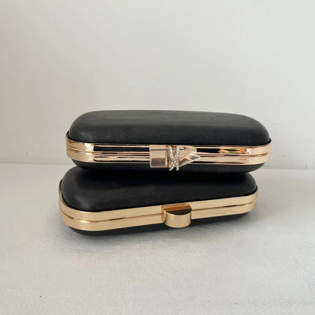 19cm Ellipse Shape DIY Wallet Frame Kit for Handbags Wedding Clutch Purse Frame with Chain Clasp Bag Hardware Mold for Women