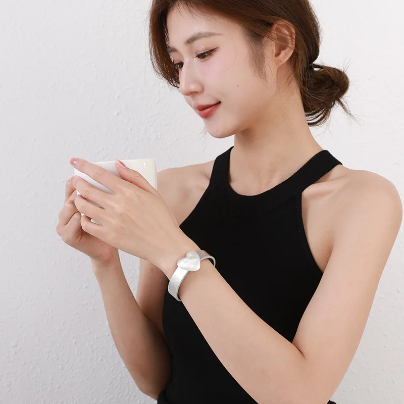 DIY accessories New original love brushed bracelet versatile metal jewelry premium simple women's leather bracelet