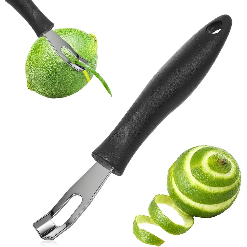 Triangular Stainless Steel Lemon Peeler Zester Garnish Tool for Cocktails and Mixology