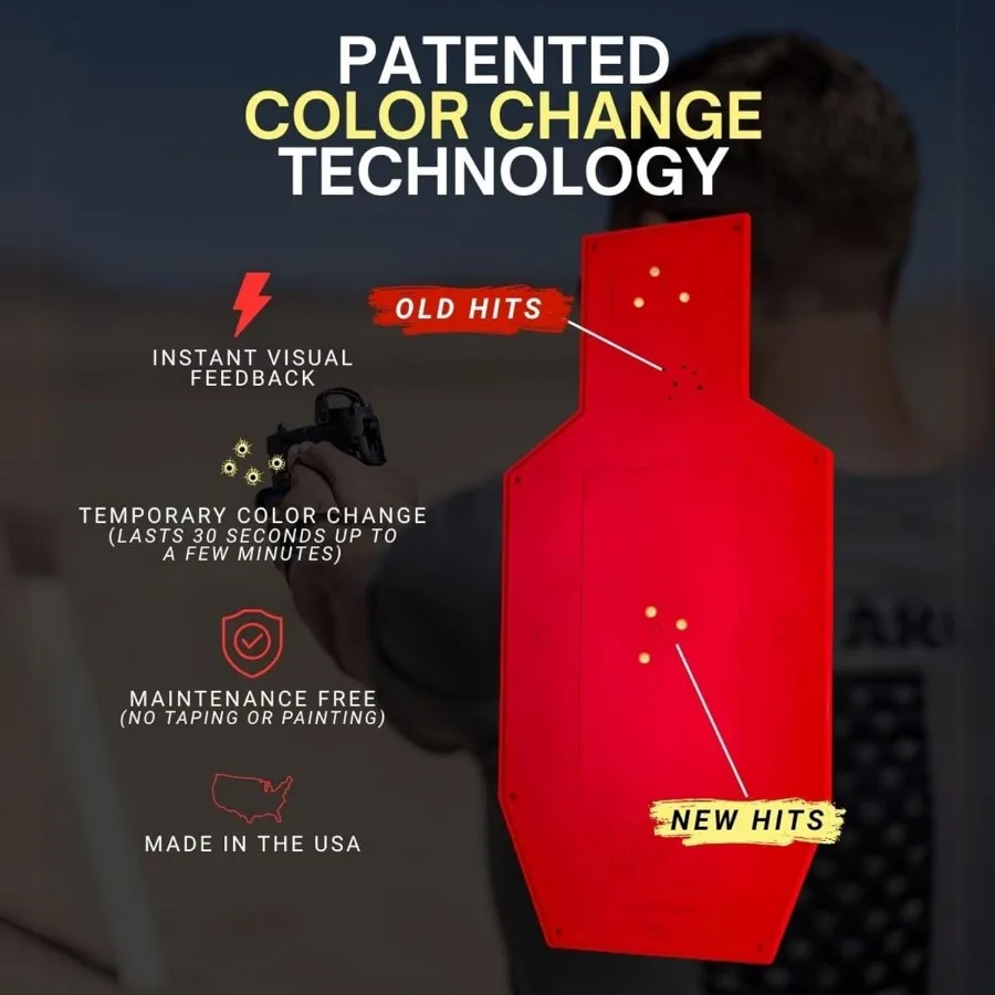 هدف صورة ظلية، تغيير الألوان، الشفاء الذاتي، تغيير اللون، هدف الرماية التفاعلي، خالي من الريكويت، قابل لإعادة الاستخدام، مقاوم للعوامل الجوية