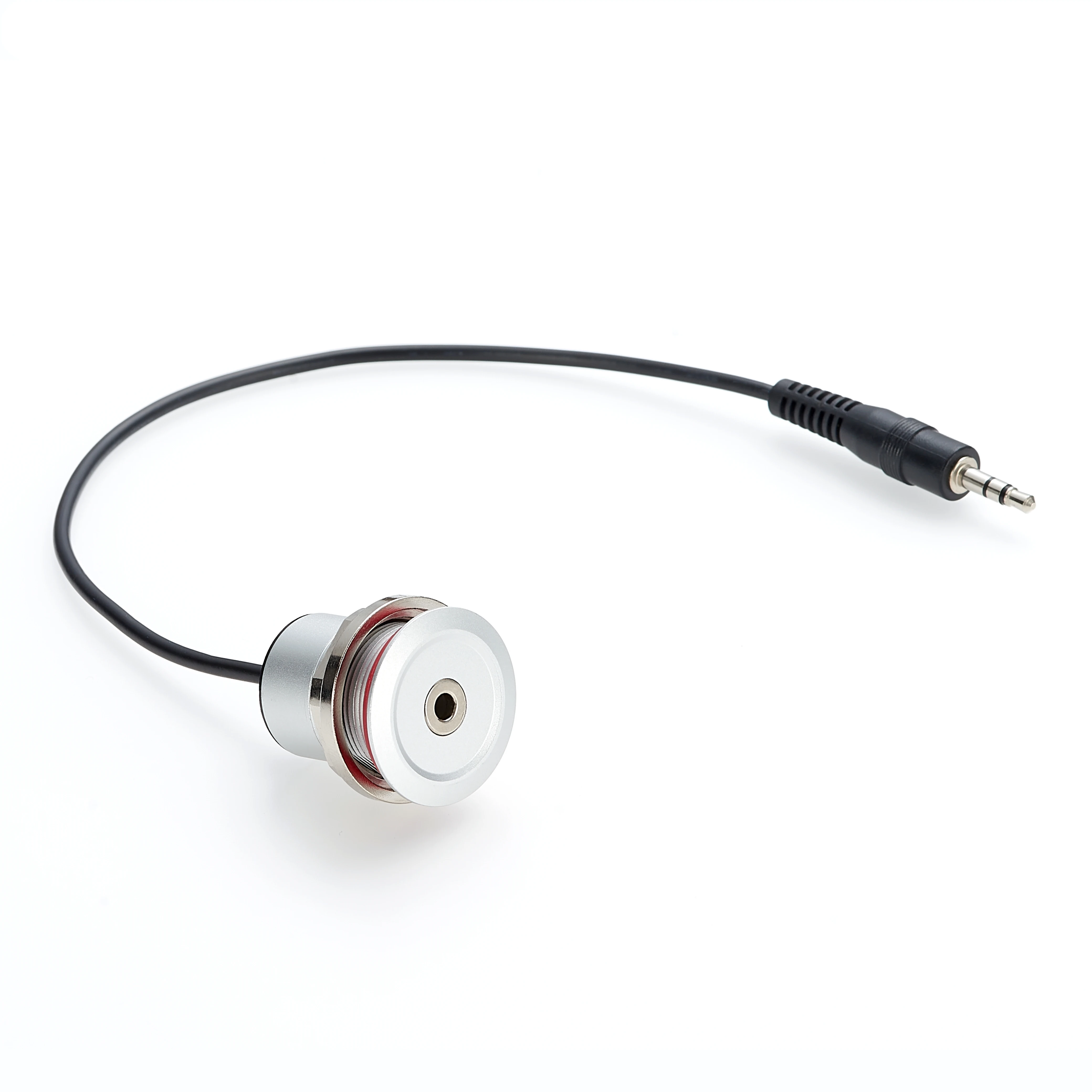 3.5mm TRS Stereo Male to Female Extension Cable Flush Panel Mount Threaded Embedded Fixed AUX Audio Cable for Laptop Headphone