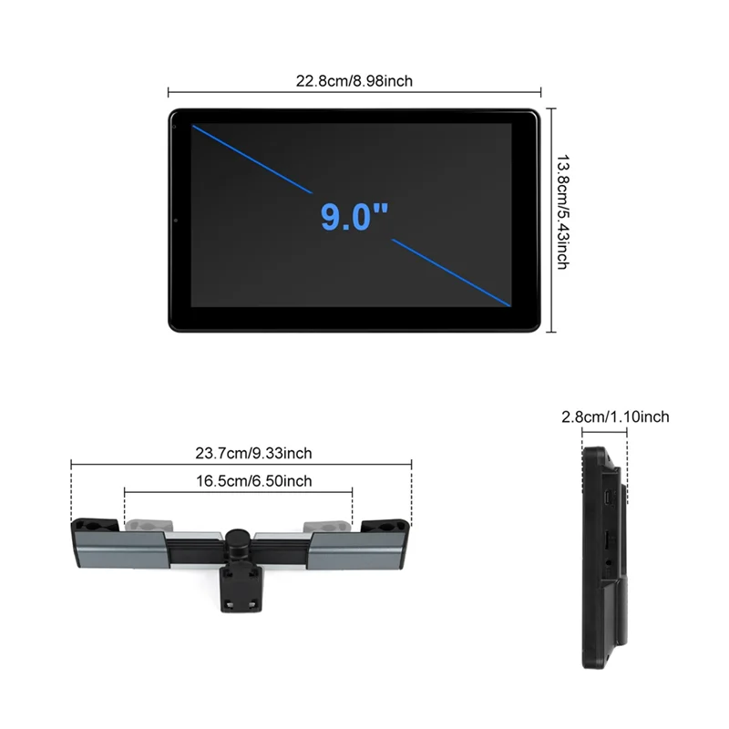 

Excellent-9 Inch Multi-Functional Car TV Headrest Monitor For Back Seat, IPS Touch Screen Video Player With Carplay Android Auto