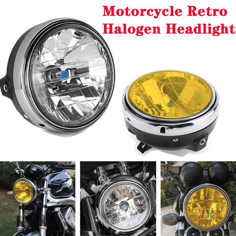 Motorcycle Retro Clear Headlights Halogen Front HeadLamp For Honda CB900 CB400 CB750 CB1300 CB 12V Moto Halogen HeadLight