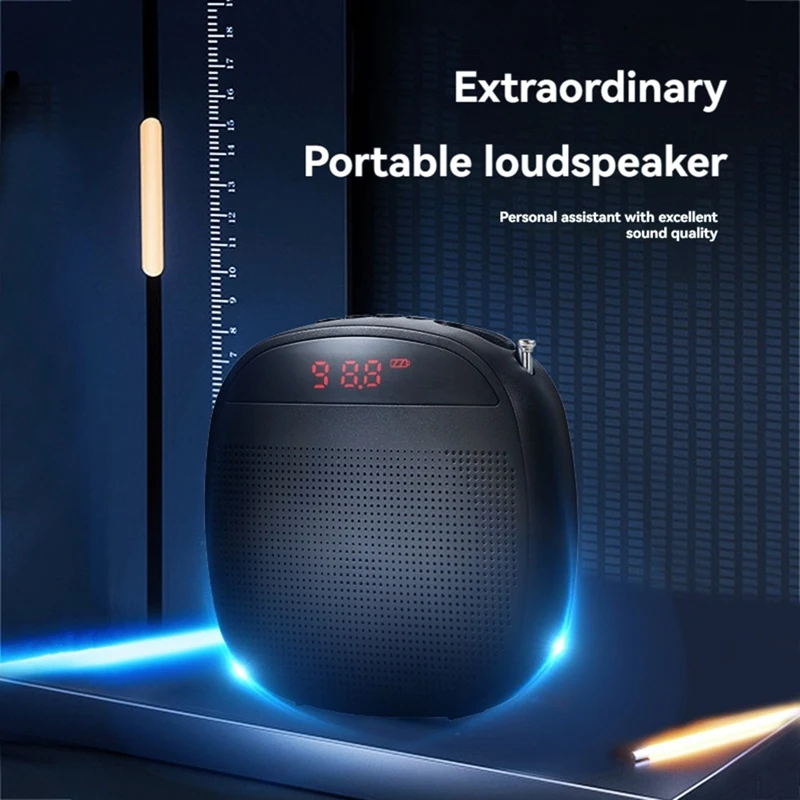 Portable Voice Amplifier Wired Voice Amplifiers Speaker FM Radio Headworn Microphone Loudspeaker For Teachers