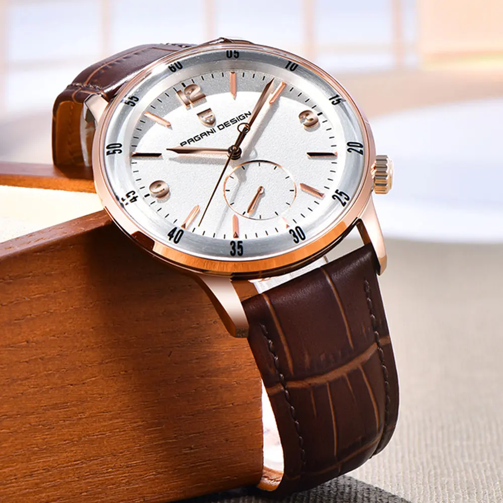 PAGANI DESIGN New 42mm Men Watch Classic Leather Mechanical Wristwatch Sapphire Glass 100M Waterproof Automatic Watches Men Gift