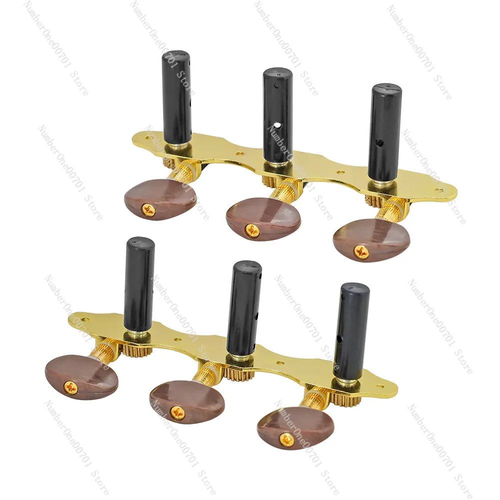 6x Gold 1:18 Guitar Tuning Pegs, 3+3 Left/Right Machine Heads Set for Acoustic/Classical Guitar, Screws Included