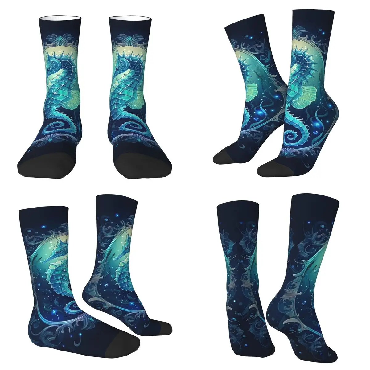 

Seahorse Ocean Style Socks Harajuku Super Soft Stockings All Season Long Socks Accessories for Man's Woman's Birthday Present