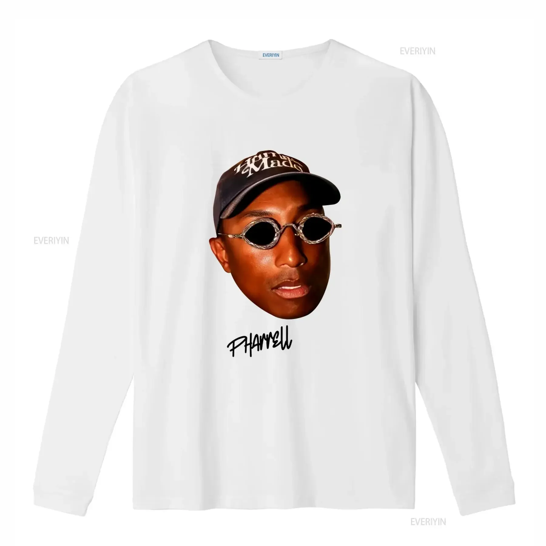 Pharrell William 90s Vintage Streetwear Heavy Weight T Shirt Retro Style with Iconic Print vintage Washed Slightly Stretched