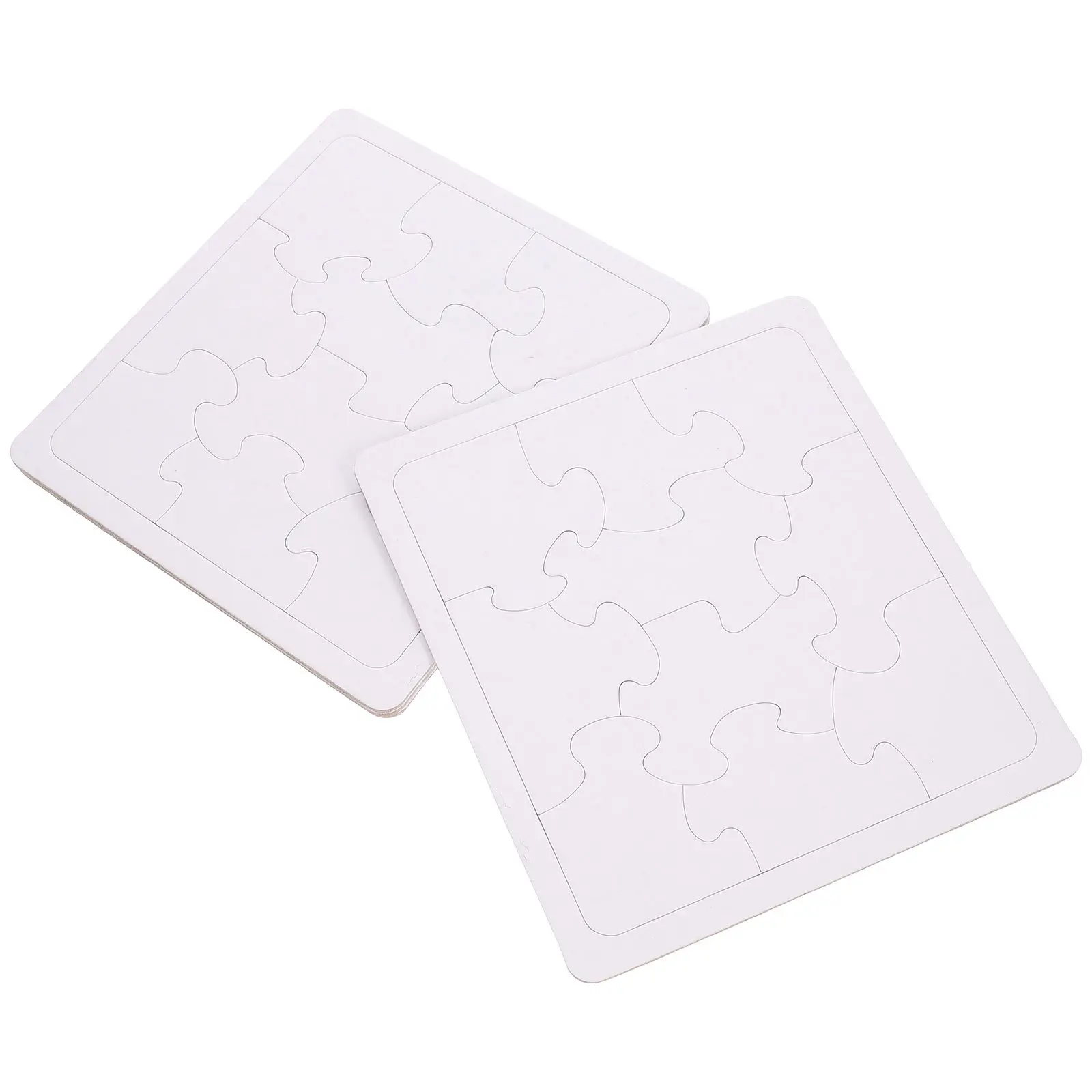 

4 Sheets Blank Puzzle Pieces for Drawing Coloring Doodling DIY Crafts Creative Kids Activity Set Light Compact Fun Family Game