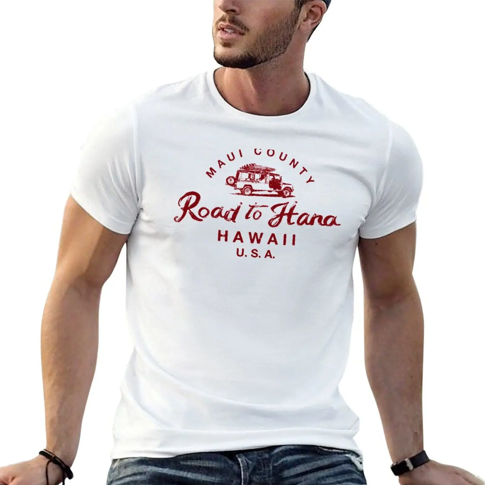 

Hawaii Maui Road to Hana Vintage Hawaiian T-Shirt men t shirt cotton 100% man t shirt cotton high quality T-Shirt
