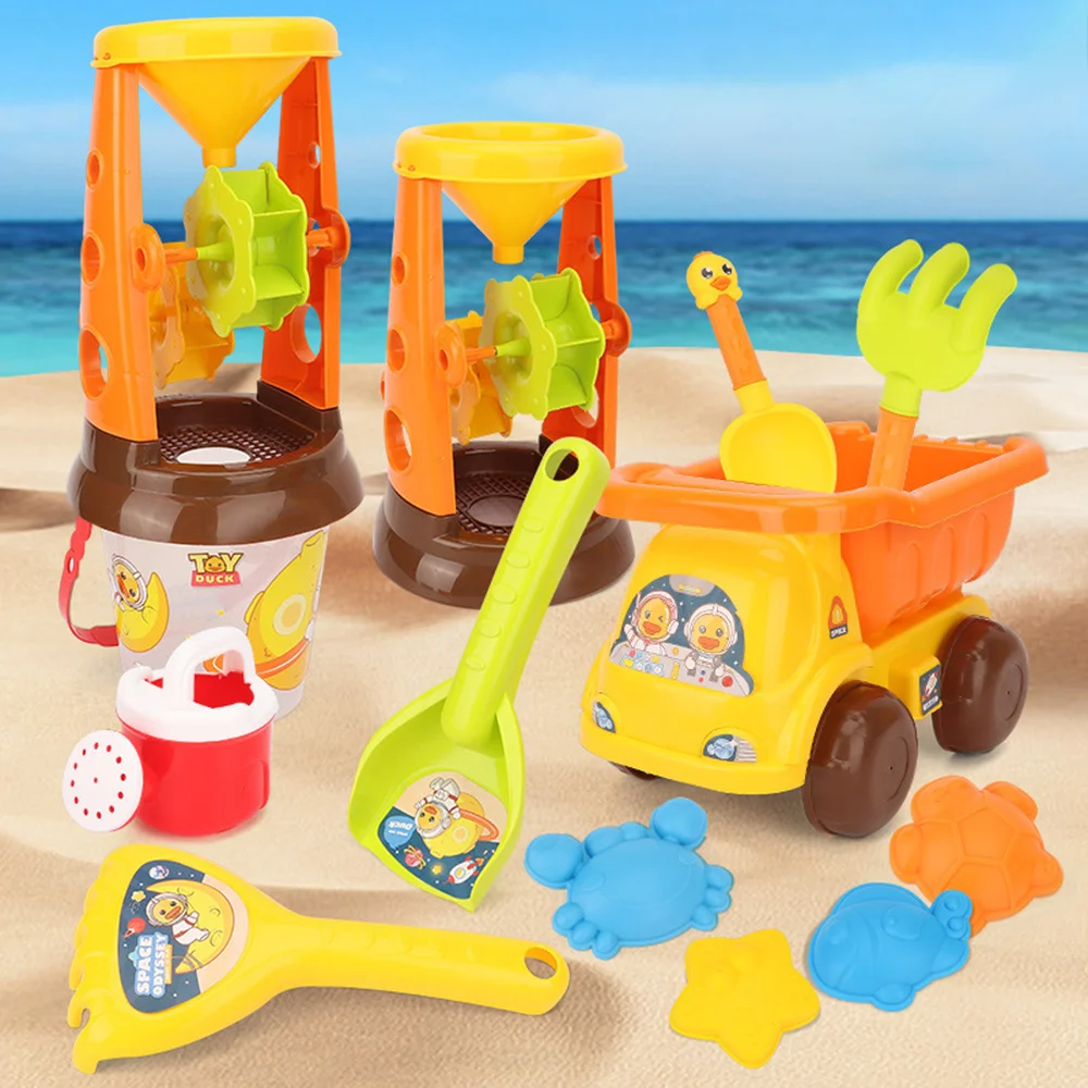 어린이 해변 장난감 세트 만화 카트 삽 모래 물놀이 장난감 야외용