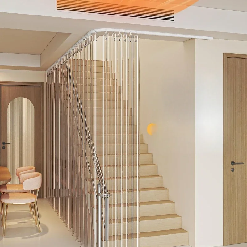 Staircase Blocking Curtain Living Room Balcony Transparent Door Curtain Windproof Air Conditioning Partition