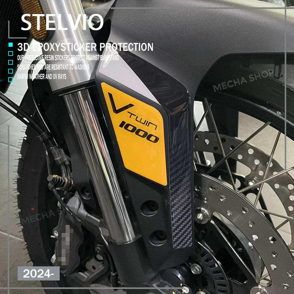

For Moto Guzzi Stelvio 2024- Motorcycle Accessories Front Fork Protection Sticker Stelvio v100 Front Fender 3D Decal