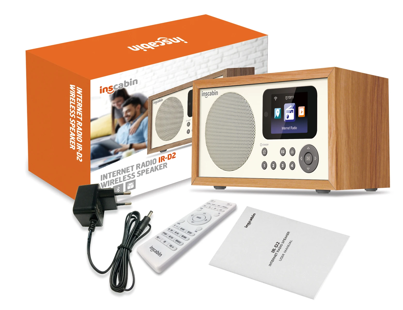 Inscabin D2/D4 Internet Digital Radio, Internet Radio/Digital Radio with Spotify Connect and Bluetooth/Colour Screen