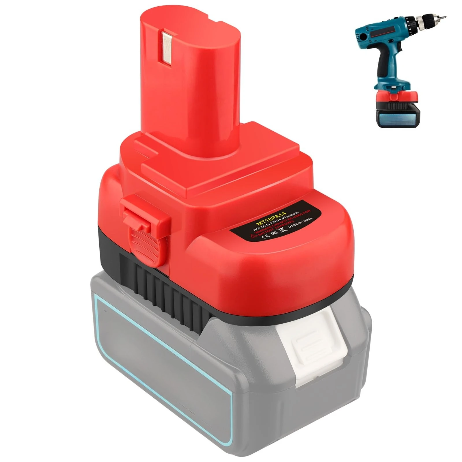 MT18PA14 Battery Adapter Converter for Makita 18V Lithium Batteries for Makita 12V/14.4V Ni-Mh Battery Electric Tools Drills