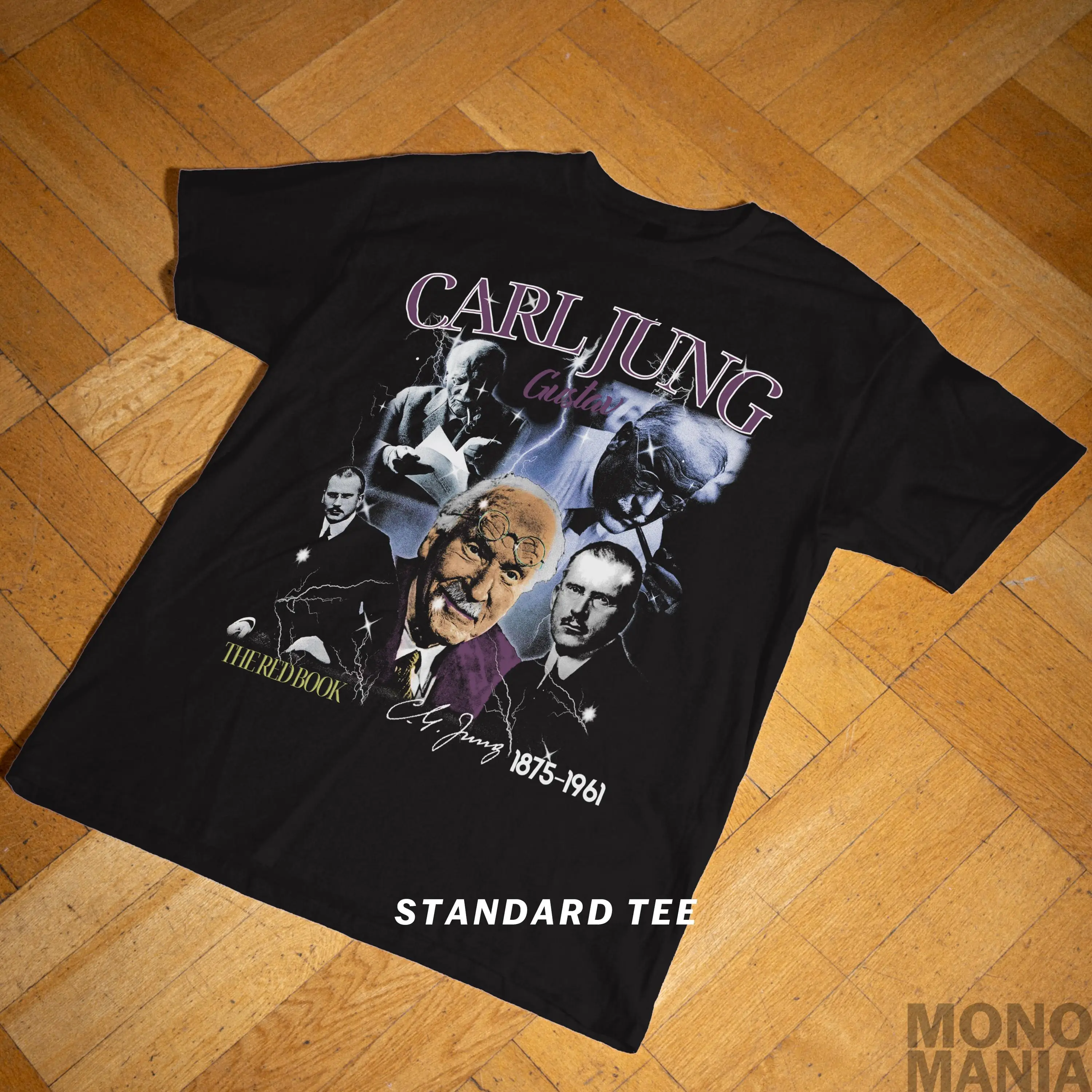 قميص Carl Jung Retro 90s Bandit Lightning، هدية نفسية، تي شيرت فلسفي، أكمام قصيرة للرجال والنساء