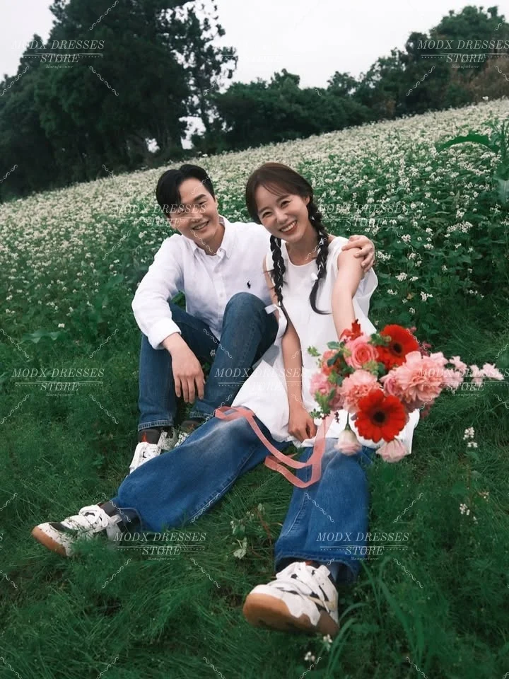 MODX Simple O-Neck Mini Korean Wedding Dress Sleeveless Bridal Gown for Photo shoots Vestidos Novias Boda Women Customized