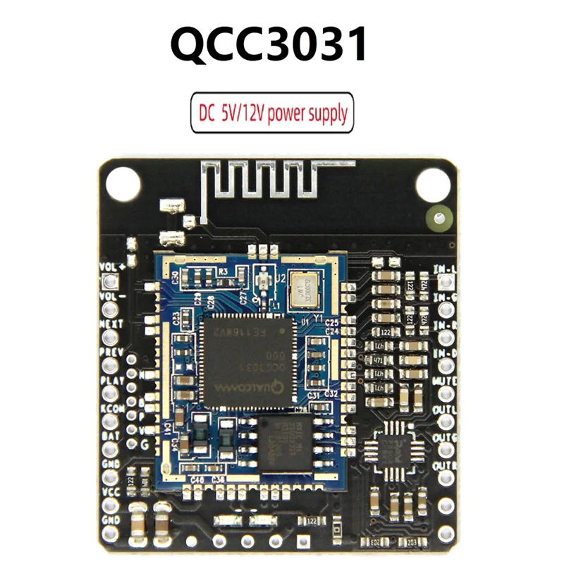 【PROMOTION】1 Piece QCC3031 APTXHD Module Audio Input LINE-In Lossless Hifi Black For Speaker With DC,10.8-13.2V