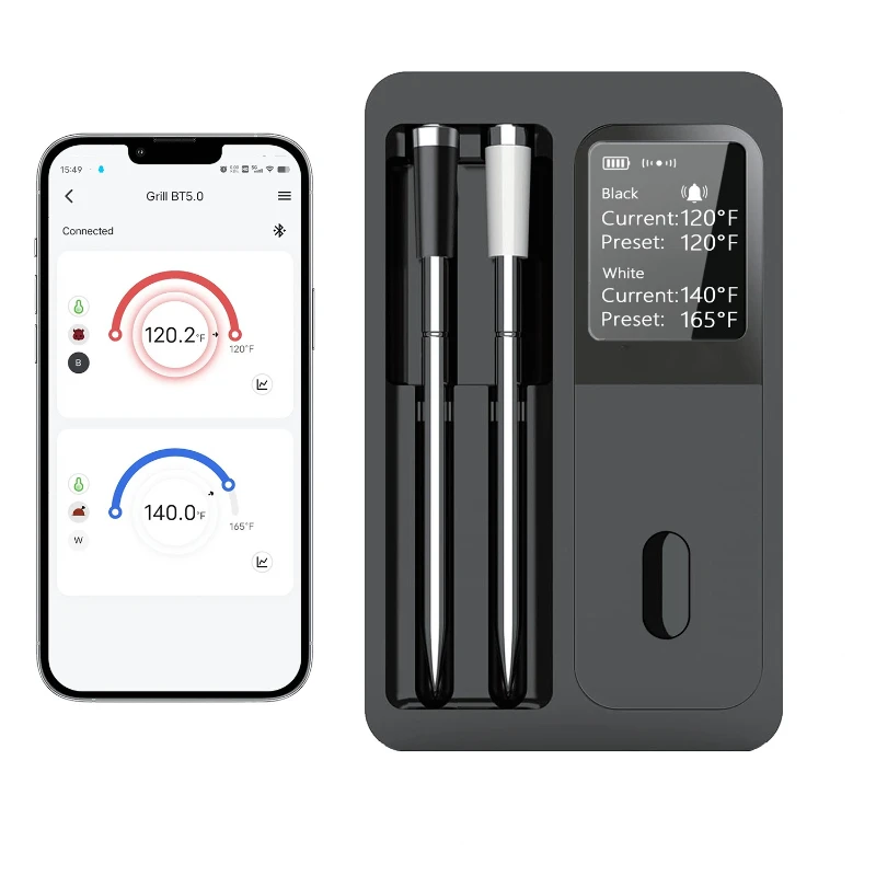 Dual Probe Smart Wireless Bluetooth Meat Thermometer High Precision Food Temperature Probe