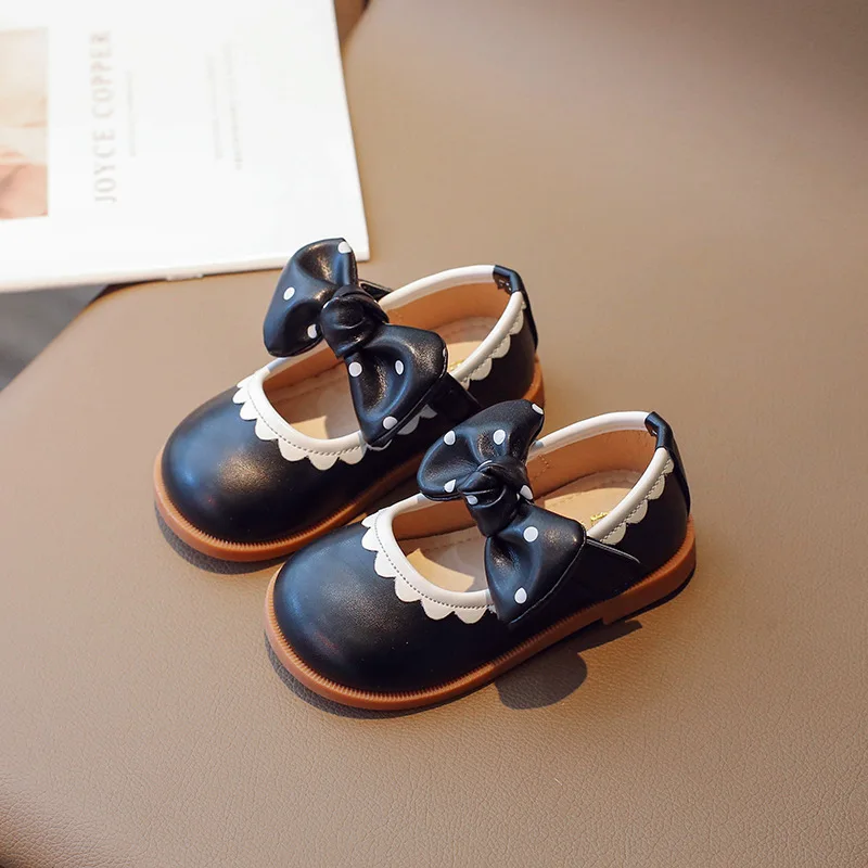 Meisjes Leren Schoenen Peuter Mode Herfst Nieuwe Kinderen Zachte Comfortabele Boog Prinses Schoenen Baby Prestaties Schoenen J23