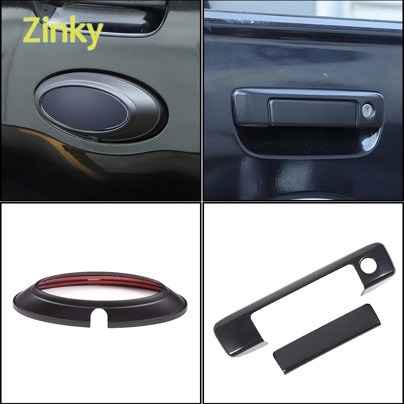 

ABS Plastic Matte Black Car Tailgate Logo Cover Tail Door Handle Cover Decorative Sticker Fit For Ford Ranger T6 T7 T8 2015-2021