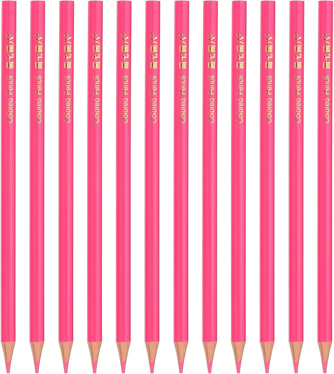 

12 Oil Color Pencils, Pink Set for Drawing & Art - Smooth Coloring, Break-Resistant