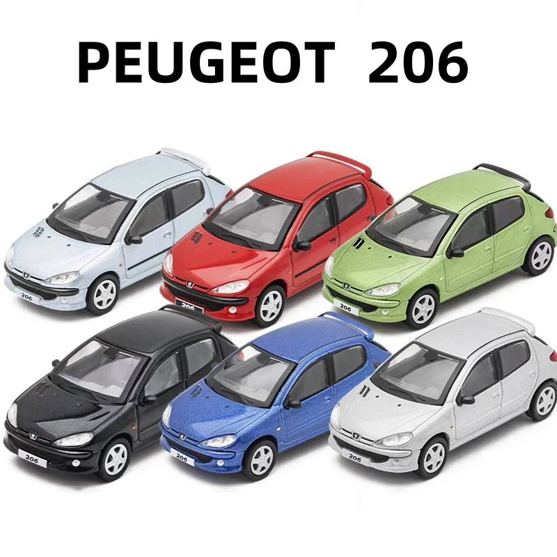 

1:64 PEUGEOT 206 легкосплавный автомобиль, литье под давлением и игрушечный транспорт, модель автомобиля, миниатюрная масштабная модель автомобиля для детей