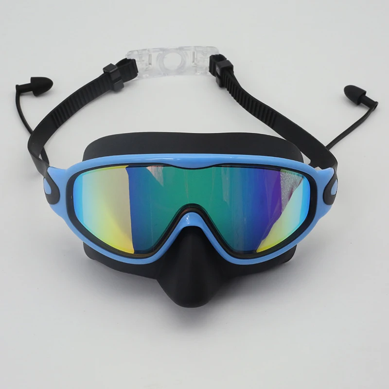 어린이용 전기도금 수영 고글 내장형 귀마개 - 김서림 방지 방수 UV 보호, 부드러운 실리콘 스커트, 인체공학적 착용감