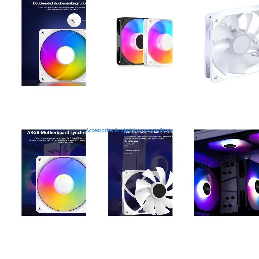 77JD 120mm Case Fan High Air ARGB Computer Cooling Large Air Volume