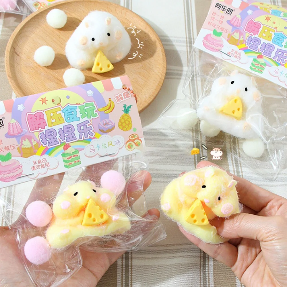 New TPR Hamster Squeeze Toys Slow Rebound Flocking Stress Toy Mini Cute Hamster Decompression Toys Adult