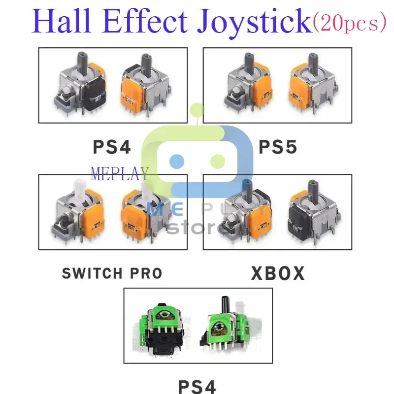 

20pcs Hall Effect Joystick 3D Analog Sensor for PS5 PS4 Xbox One/Series Switch Pro Controller Repair Parts Replacement