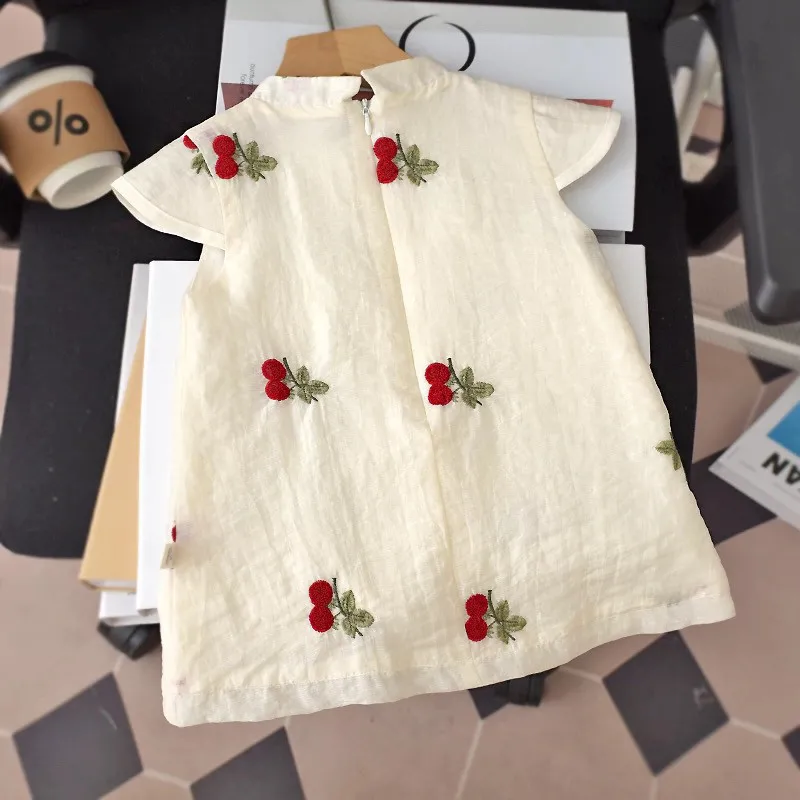 Girls' Dress Summer New Chinese Children's Princess Dress Western Style Little Girls' Cheongsam Dress