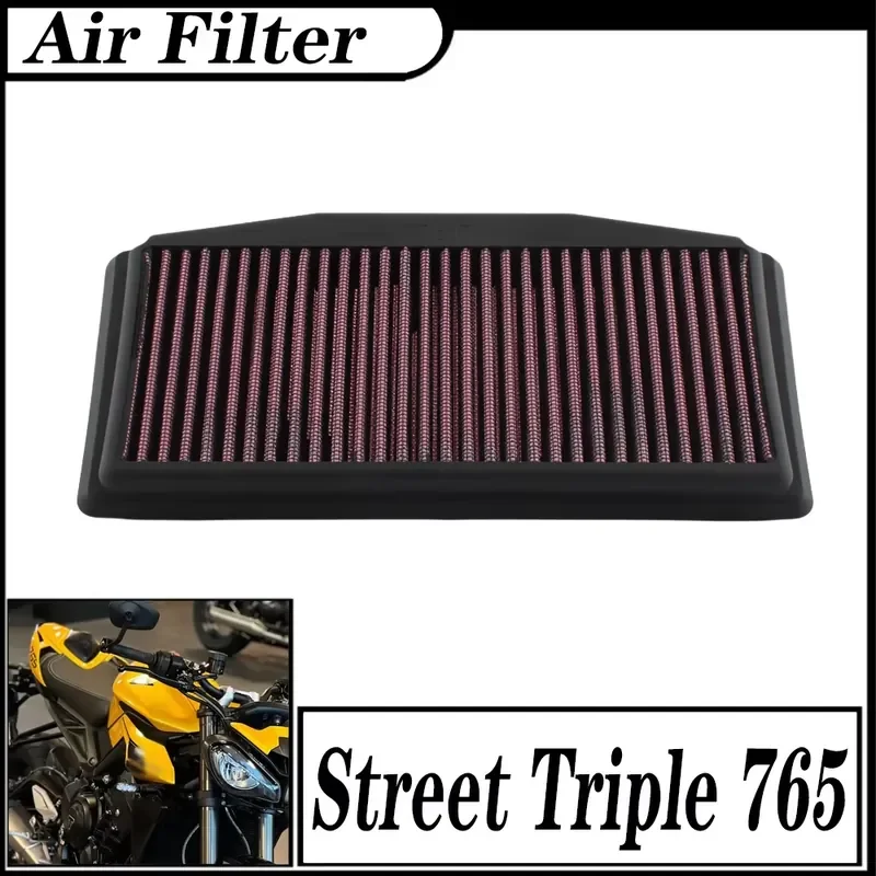FOR Street Triple 765 RS R LRH Low S Moto2 Edition 2018-2025 Air Filter Intake Cleaner Motorcycle Air Filter Silicone