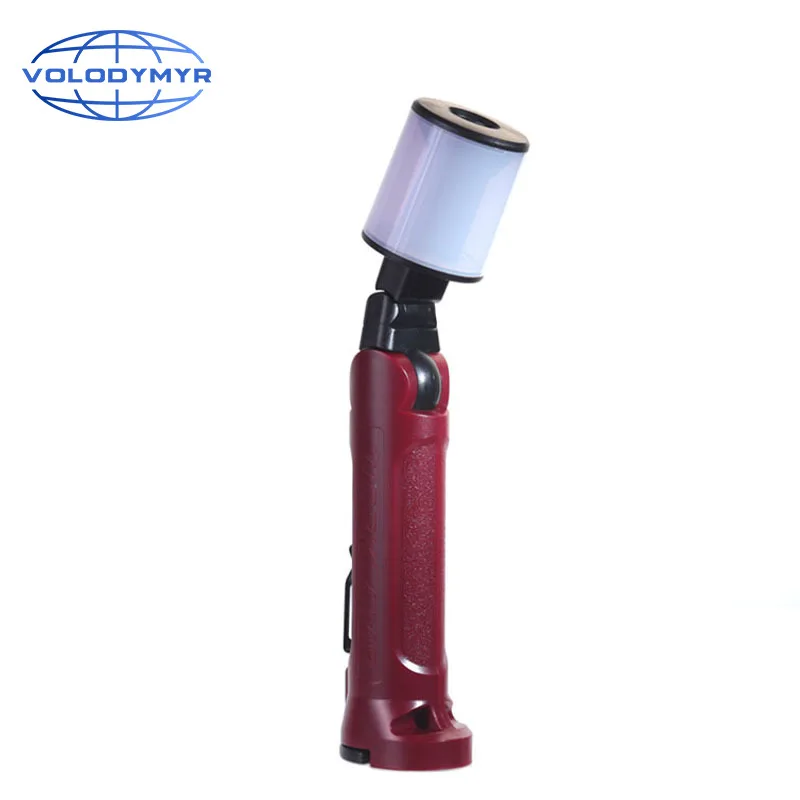 

Volodymyr Work Light 180˚ Folding Flashlight USB Rechargeable Portable with Hook Base Magnetic for Repair Camping Emergency