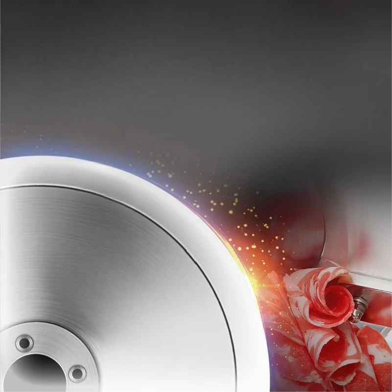 مطعم كهربائي 220 مم لحم مجمد شبه أوتوماتيكي، قاطعة لحم شفرة إيطالية لجبنة السجق #4