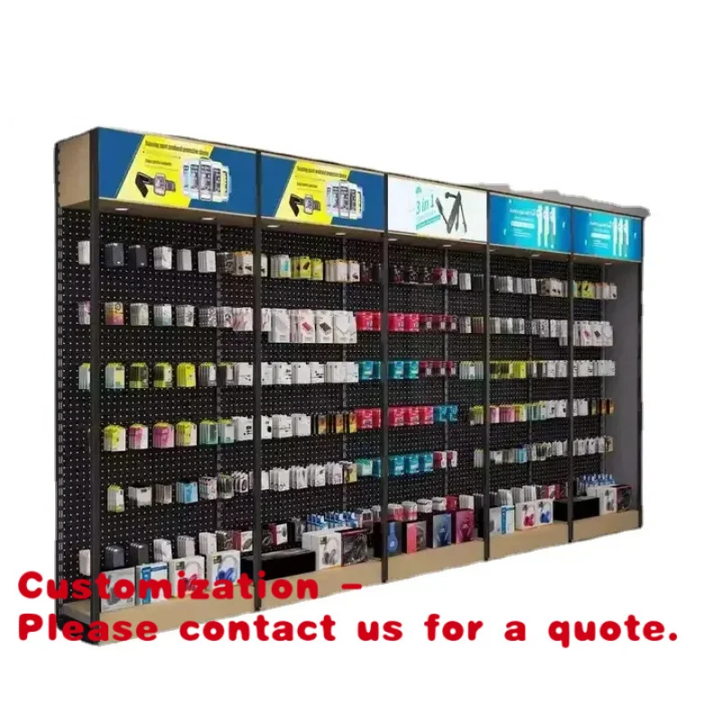 Customize.Attractive Retail Store Metal Pegboard Display Racks Headphone Mobile Accessories Exhibition Display Rack wit
