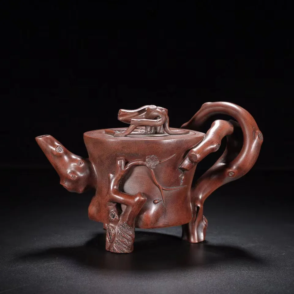 

Unique Old Chinese YiXing Handcraft puyple Clay Teapot,Tree shape, with mark, Free shipping