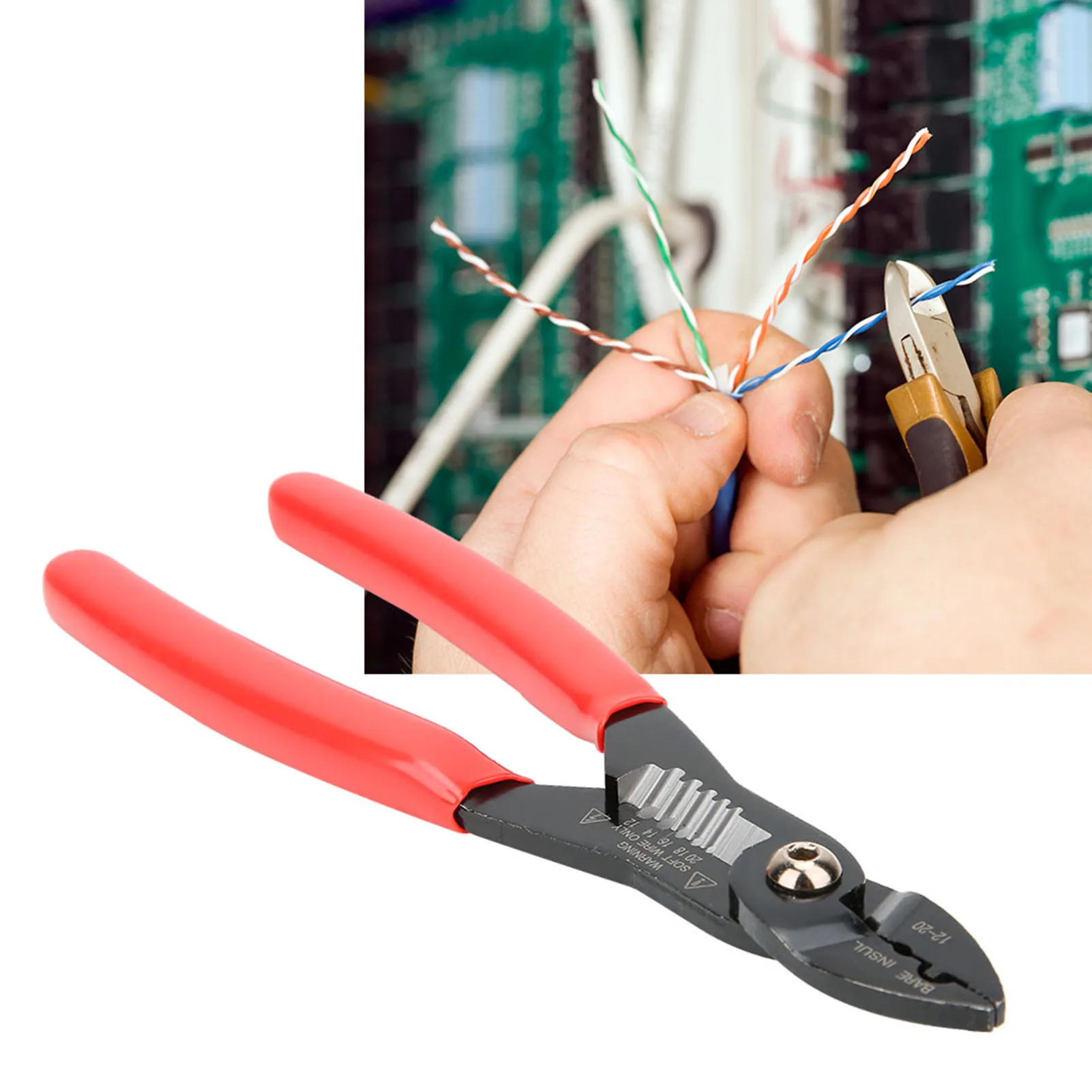 7in Squeeze Pliers Professional Electrical Cable Stripping Crimping Tool Wire Stripper for Terminals Electrical Tool