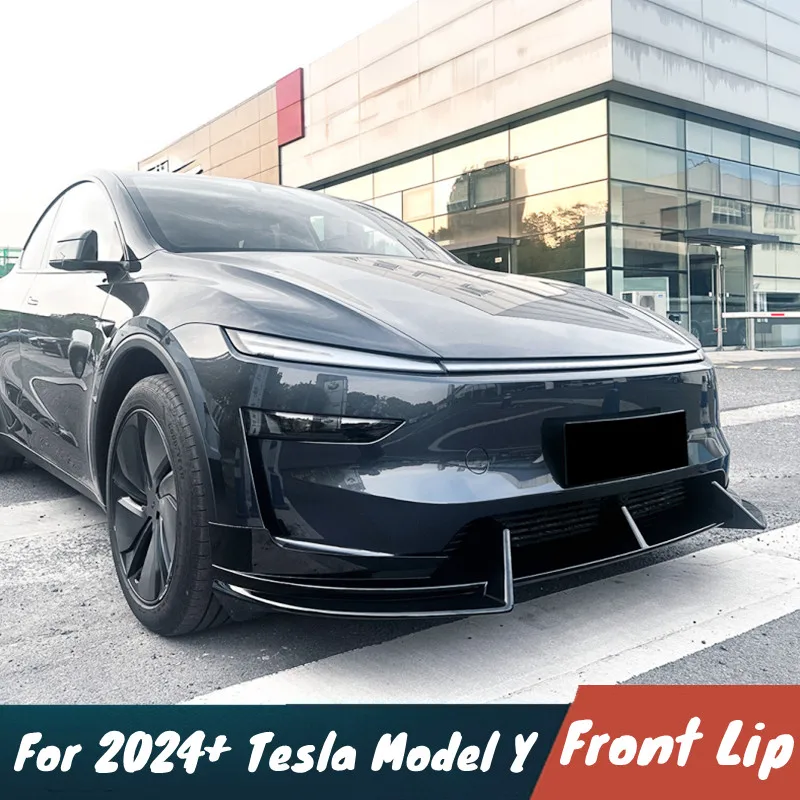 

Для 2024 + Tesla Model Y обновленная версия, передний бампер автомобиля, разделитель подбородка, комплект, защита автомобиля, аксессуары