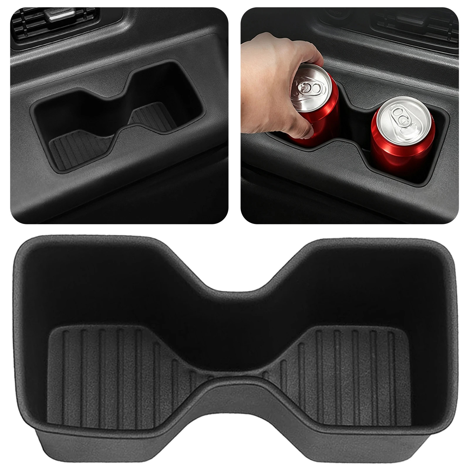 Side Cup Holders Insert Customed Fit For 2024-2026 Santa Fe 3rd-Rowabs Material Durable And Anti-Scratch Car Interior Protection