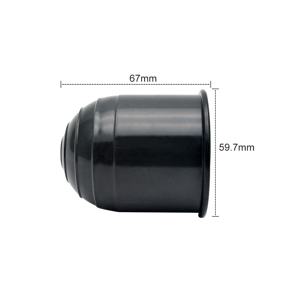 Car Trailer Ball Cap Protective Cover Black Plastic Towbar Ball Head Cap for Standard 50mm Head Universal Auto Accessories