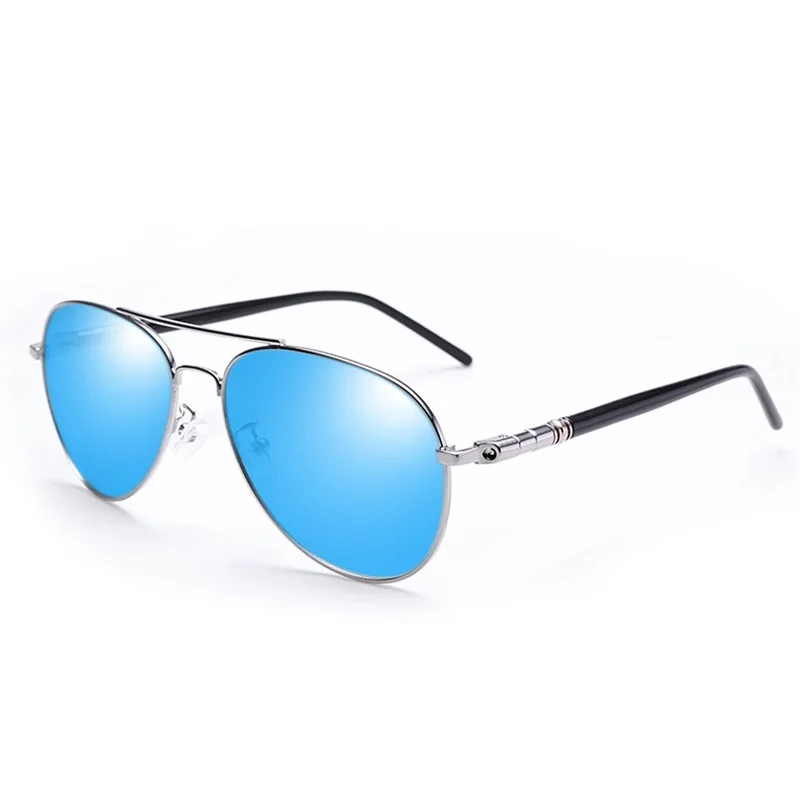 Mannen En Vrouwen Gepolariseerde Zonnebril Gekleurde Reflecterende Bril Driving Zonnebril Zwarte Unisex Pilot Lenzen Uv400