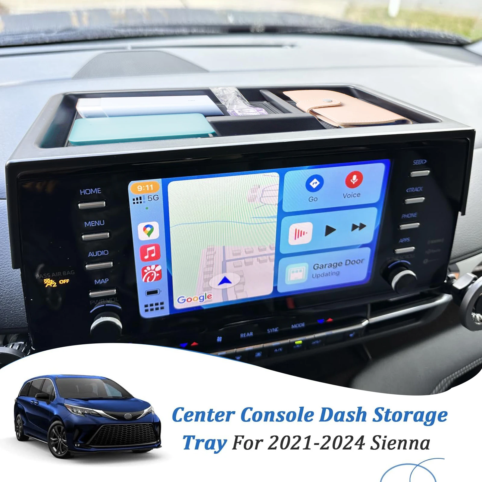 

Center Console Tray Dashboard Storage Box for 2021 2022 2023 2024 Sienna Toyota Dash Board Tray Car ABS Organizer Accessories